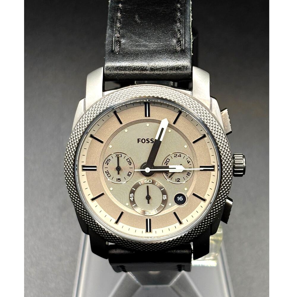 Fossil Machine FS5482 Chronograph 42mm Black Leather Men's Watch